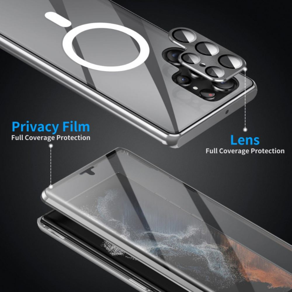 Kryt Samsung Galaxy S24 Ultra 5g Kryty Na Mobil S Tvrzeným Sklem A Kovovým Rámem