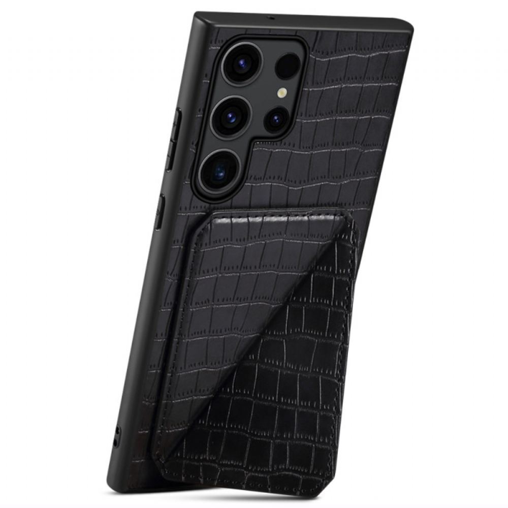Kryt Samsung Galaxy S24 Ultra 5g Styl Krokodýl Se Stojanem Na Karty