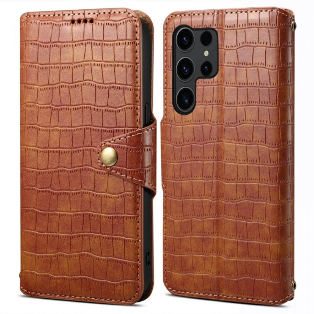 Peněženková Pouzdra Samsung Galaxy S24 Ultra 5g Krokodýlí Textura