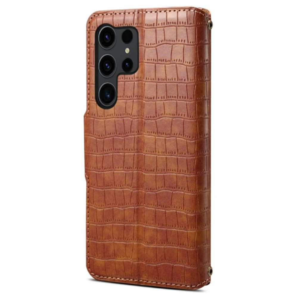 Peněženková Pouzdra Samsung Galaxy S24 Ultra 5g Krokodýlí Textura
