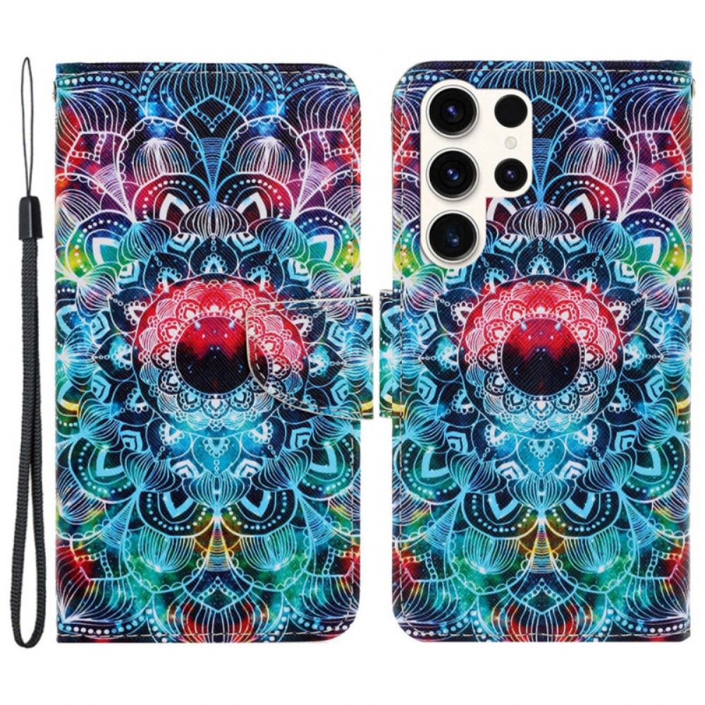 Peněženková Pouzdra Samsung Galaxy S24 Ultra 5g Kryty Na Mobil Mandala S Popruhem