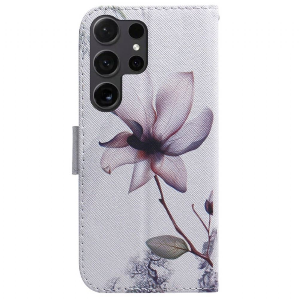 Peněženková Pouzdra Samsung Galaxy S24 Ultra 5g Kryty Na Mobil Růžový Květ