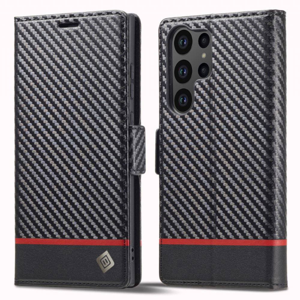 Peněženková Pouzdra Samsung Galaxy S24 Ultra 5g Kryty Na Mobil Uhlíkové Vlákno Lc.imeeke