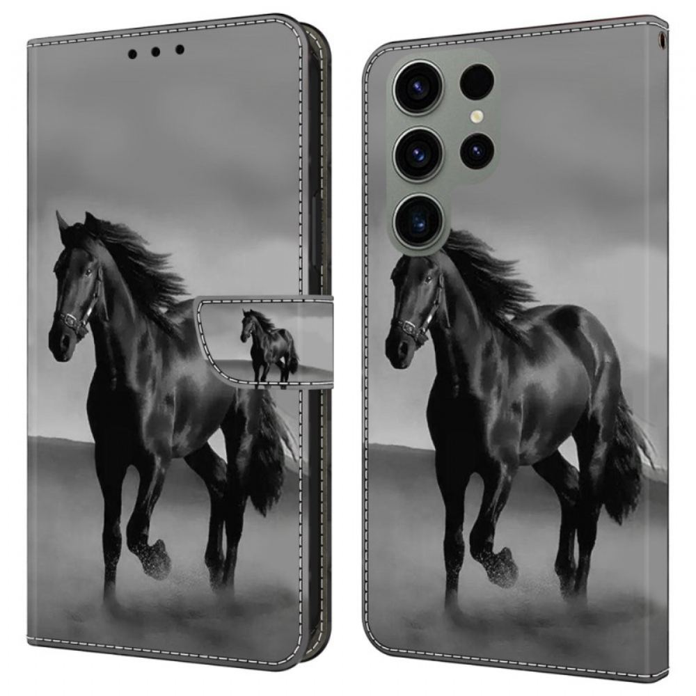 Peněženková Pouzdra Samsung Galaxy S24 Ultra 5g Kryty Na Mobil Černý Kůň