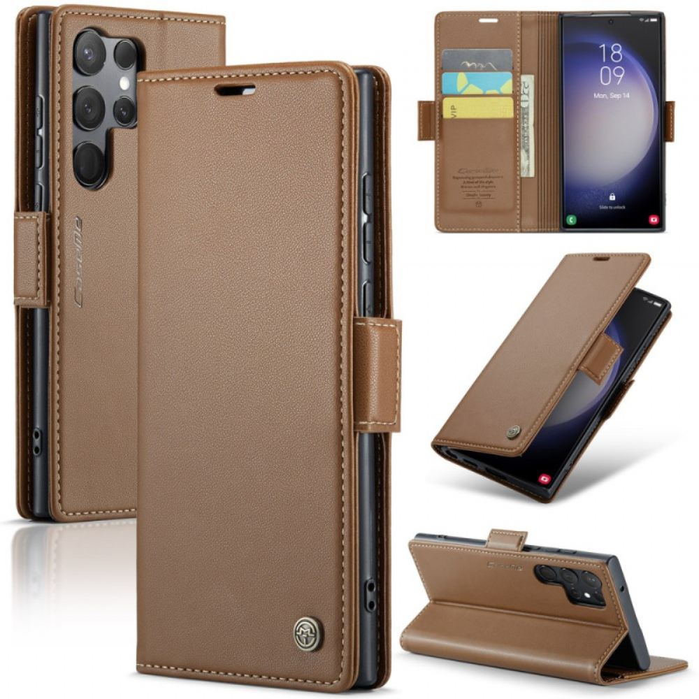 Peněženková Pouzdra Samsung Galaxy S24 Ultra 5g Textura Caseme Litchi