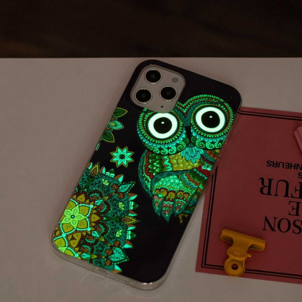 Kryt Na iPhone 12 Pro Max Mandala Fluorescenční Sova