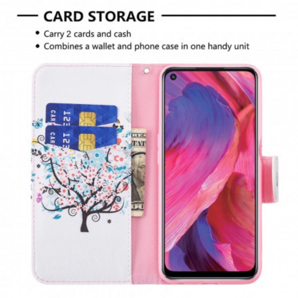 Flipové Pouzdro Na Oppo A54 5G / A74 5G Rozkvetlý Strom