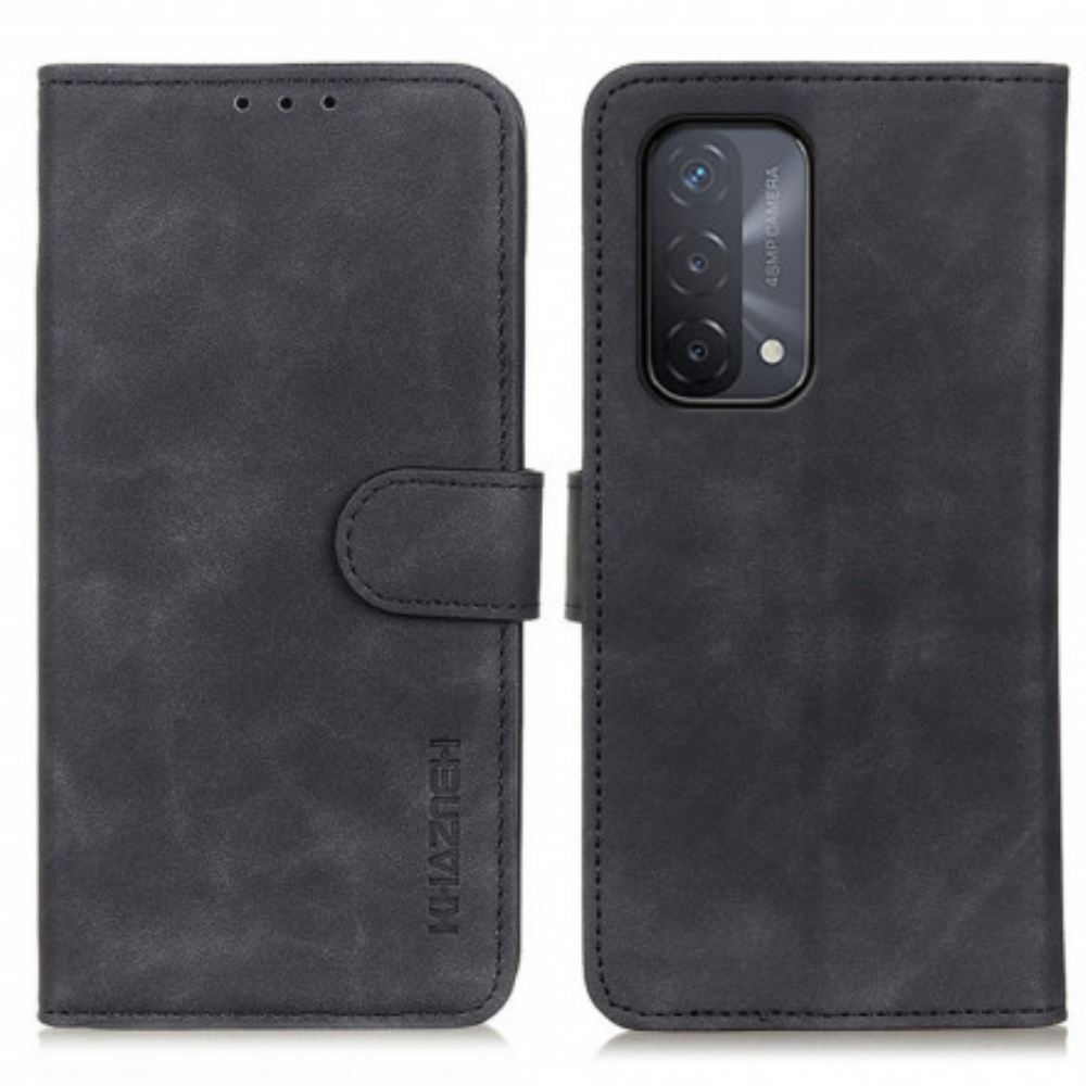Flipové Pouzdro Na Oppo A54 5G / A74 5G Vintage Matný Kožený Efekt Khazneh