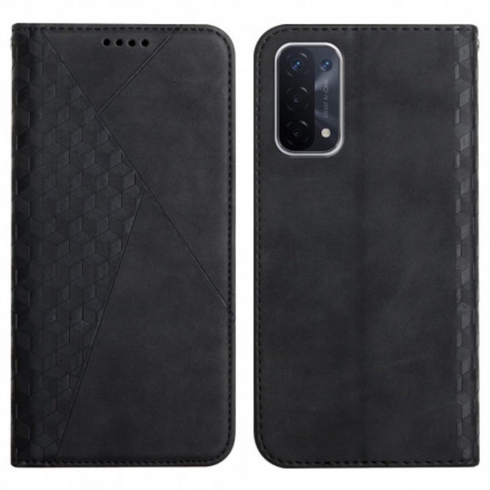Kryty Na Mobil Na Oppo A54 5G / A74 5G Flipové Pouzdro Krychlový Styl Na Dotek Pokožky
