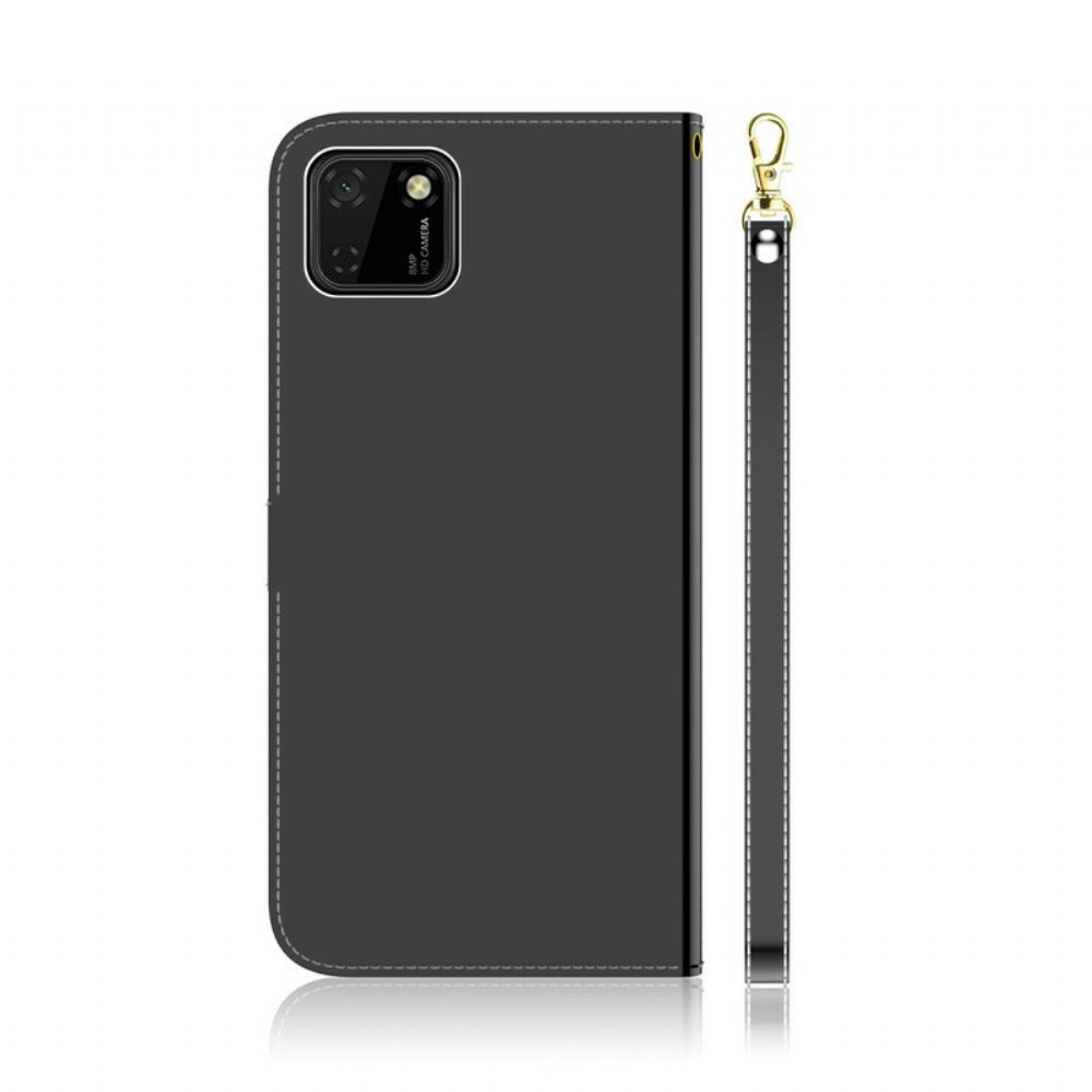 Flipové Pouzdro Na Huawei Y5p Kryt Na Zrcadlo Z Umělé Kůže