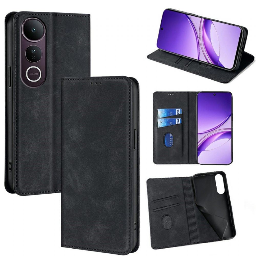 Kožené Pouzdro Folio Vivo V50 Lite 5g Semišový Efekt