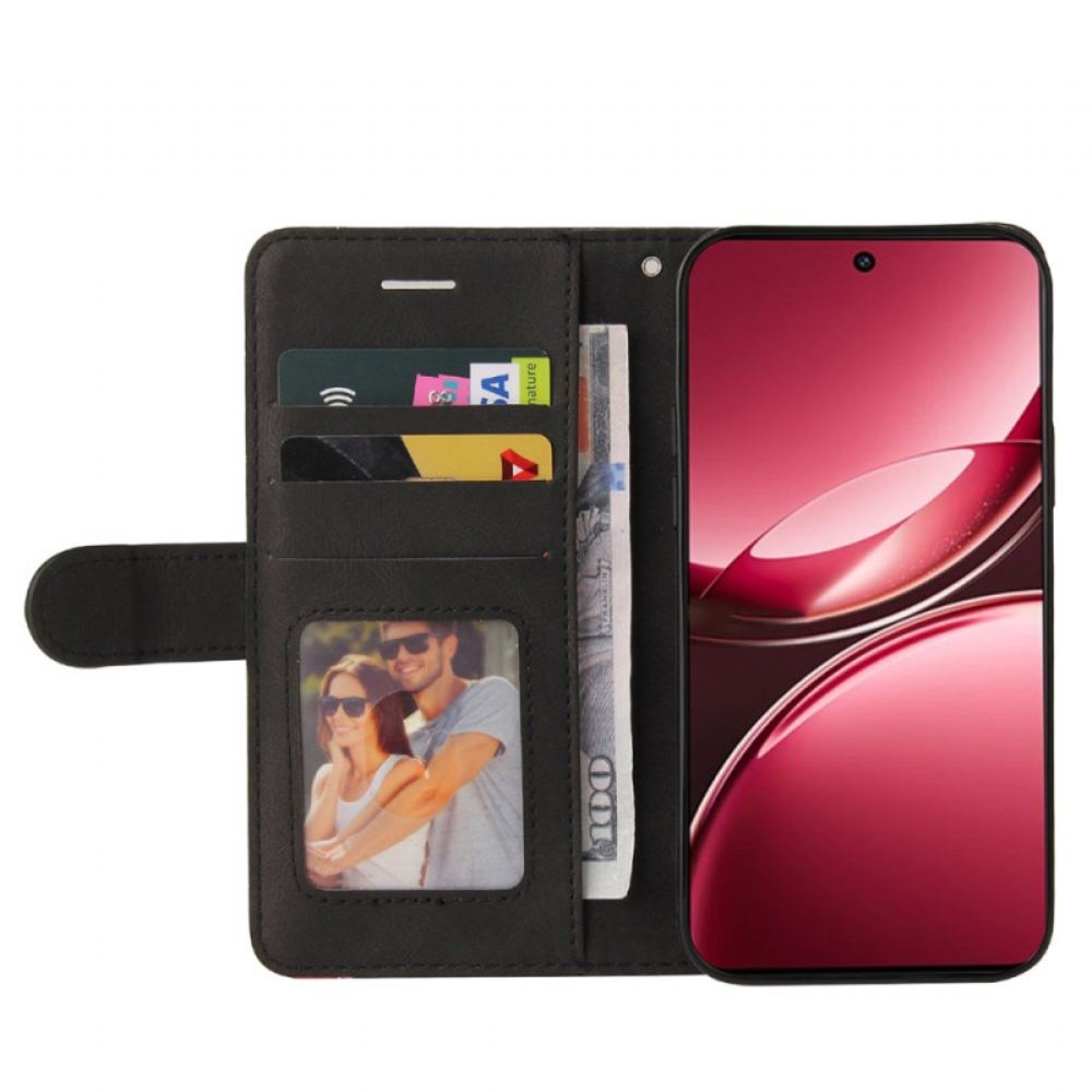 Kožený Kryt Vivo V50 Lite 5g Dvoubarevný Vlnitý Vzor