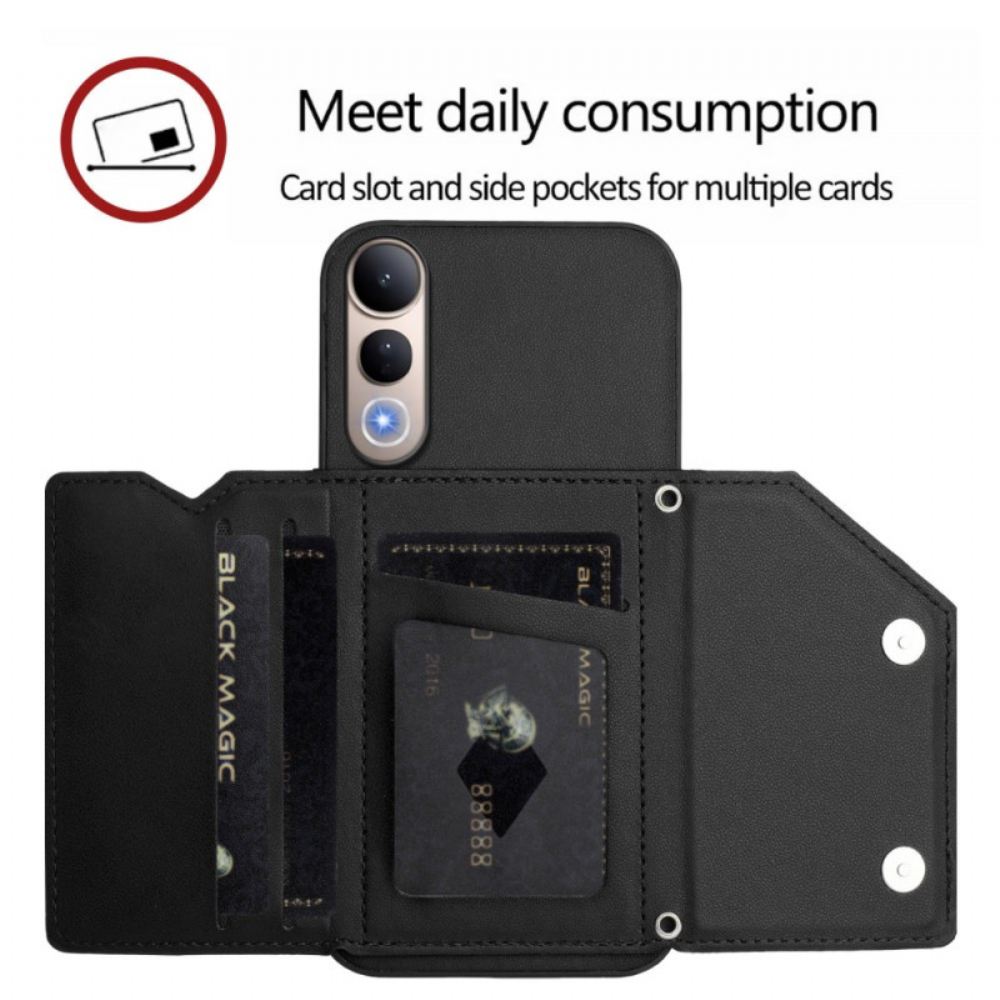 Kožený Kryt Vivo V50 Lite 5g Pouzdro Na Karty A Šňůrka Na Krk