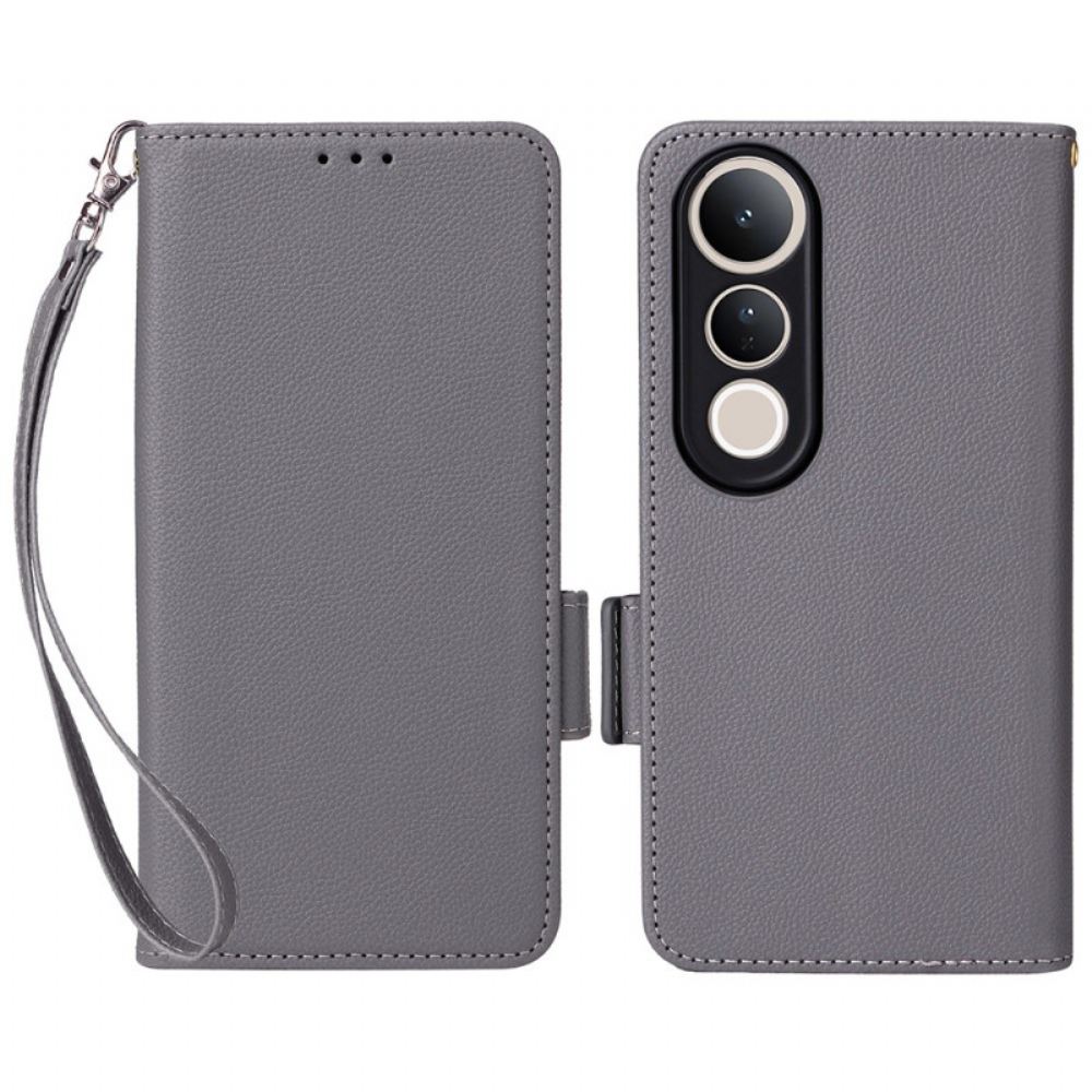 Kožený Kryt Vivo V50 Lite 5g Umělá Kůže Se Šňůrkou