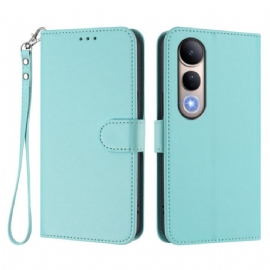 Peněženková Pouzdra Vivo V50 Lite 5g Kryty Na Mobil Jednoduchá Umělá Kůže Se Šňůrkou Na Krk