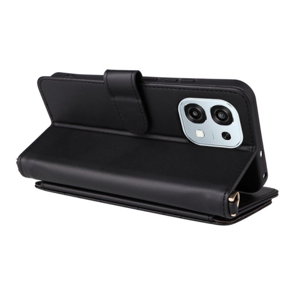 Peněženková Pouzdra Vivo V50 Lite 5g Prošívaná S Ramenním Popruhem A Šňůrkou Na Krk