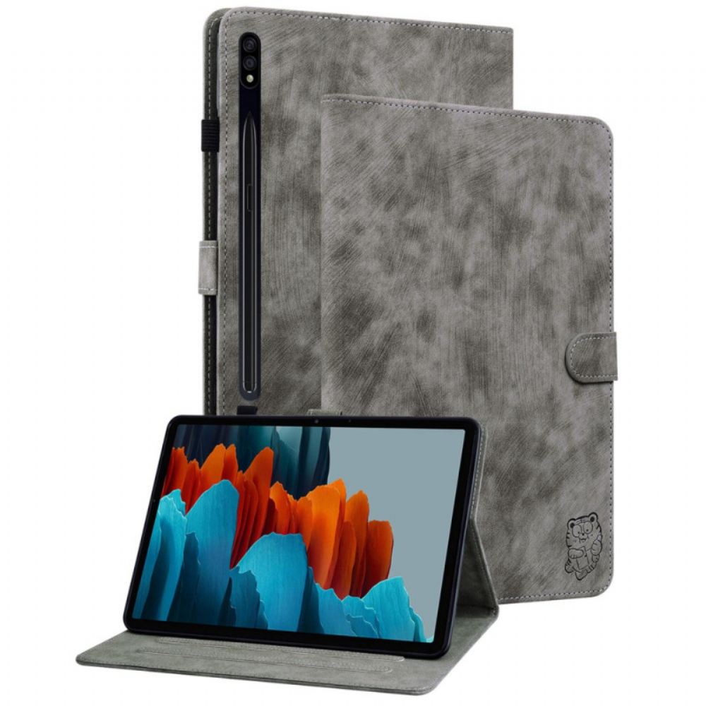 Kožený Kryt Na Samsung Galaxy Tab S9 Fe Vzor Tygra