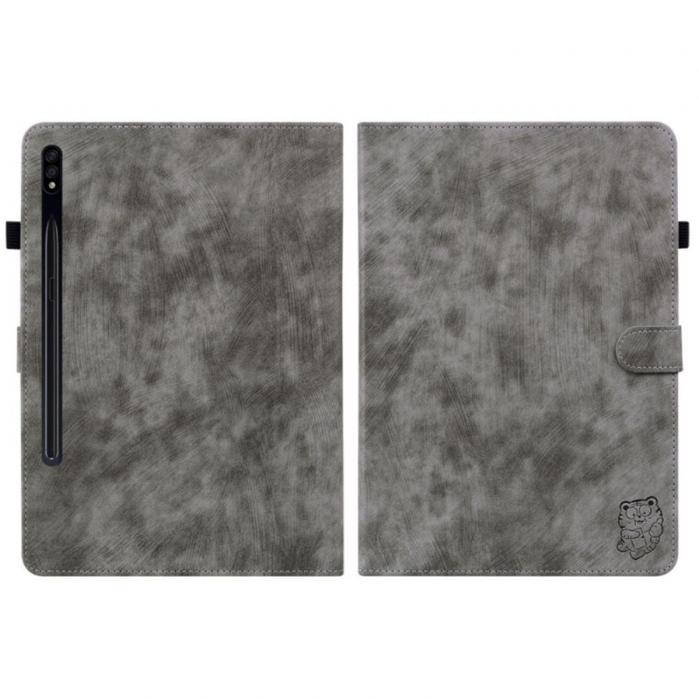 Kožený Kryt Na Samsung Galaxy Tab S9 Fe Vzor Tygra