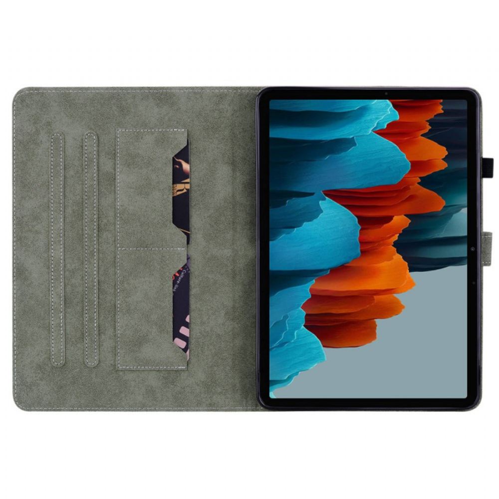 Kožený Kryt Na Samsung Galaxy Tab S9 Fe Vzor Tygra