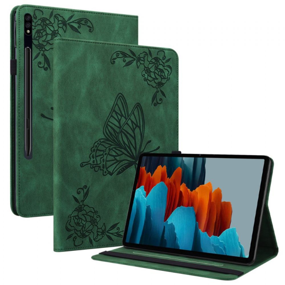 Pouzdro Samsung Galaxy Tab S9 Fe Motýli A Květiny