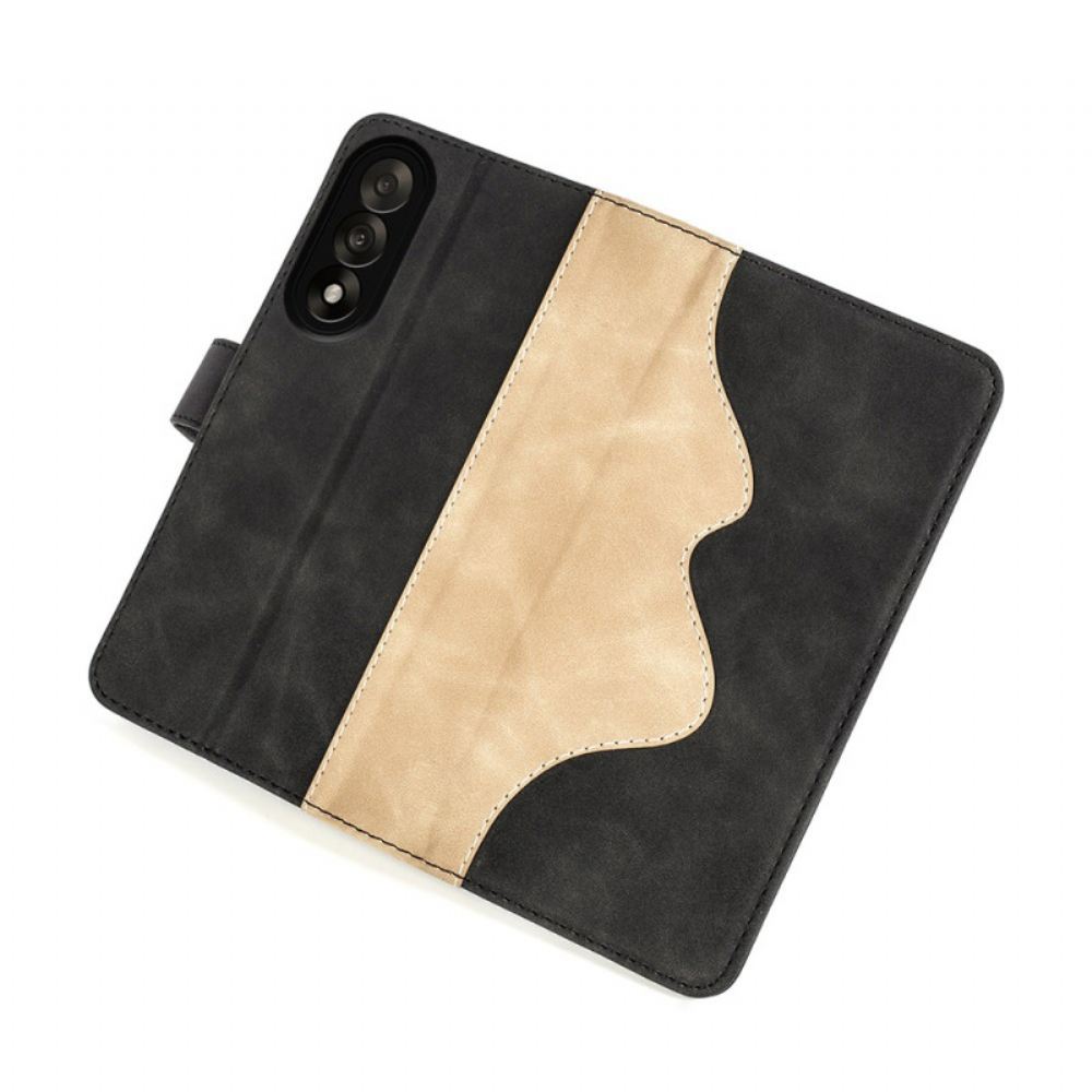 Kožený Kryt Na Oneplus Nord 5 Dvoubarevná Vlnovka