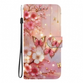 Kožený Kryt Oneplus Nord 5 Motýli A Růže