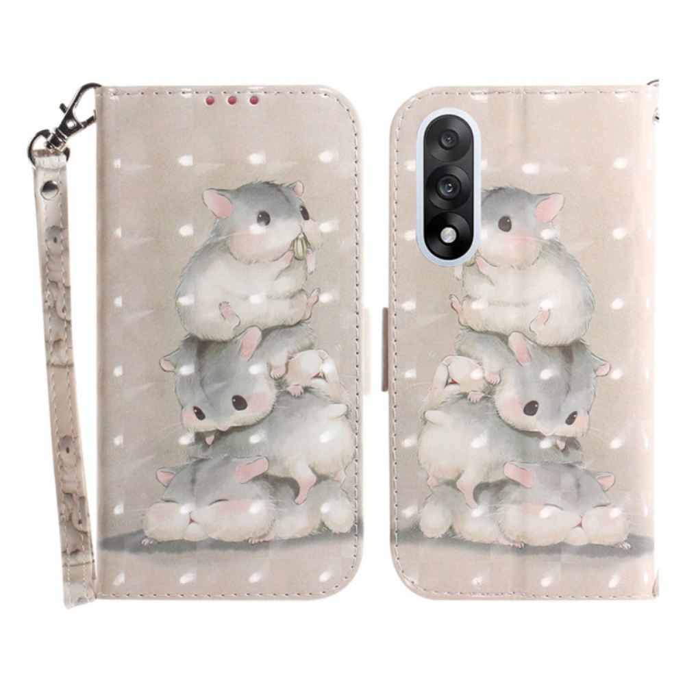 Kožený Kryt Oneplus Nord 5 Páskové Křečci