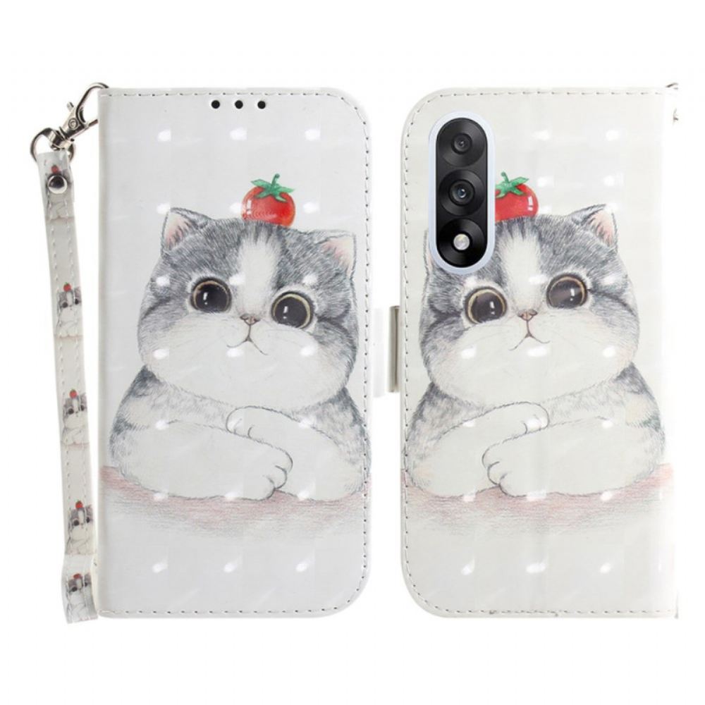 Kožený Kryt Oneplus Nord 5 Roztomilý Kočičí Pásek