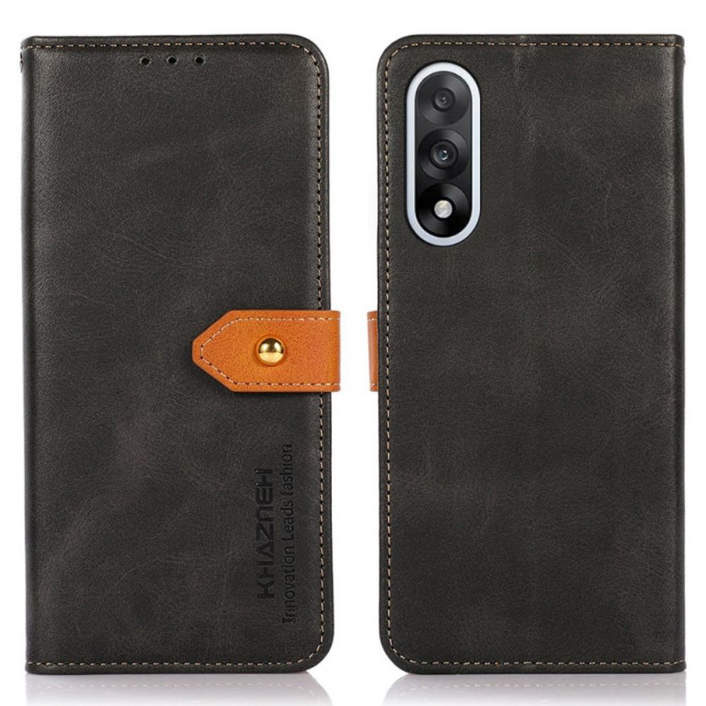 Kožený Kryt Oneplus Nord 5 Zlatá Spona Khazneh