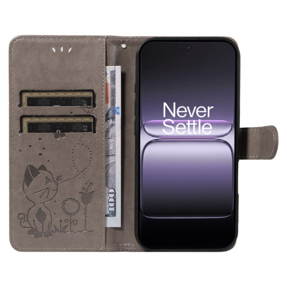 Peněženková Pouzdra Oneplus Nord 5 Kryty Na Mobil Kočka A Včela