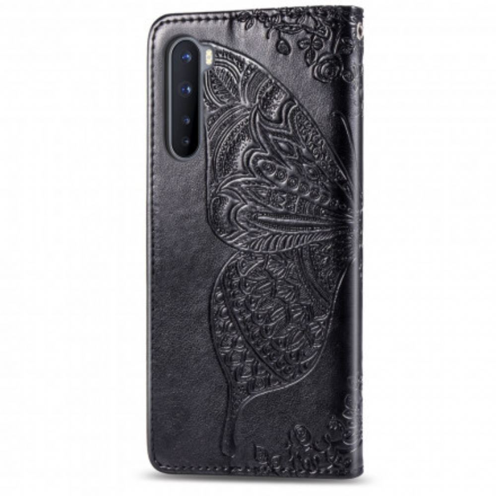 Kožené Pouzdro Na OnePlus Nord Poloviční Motýli