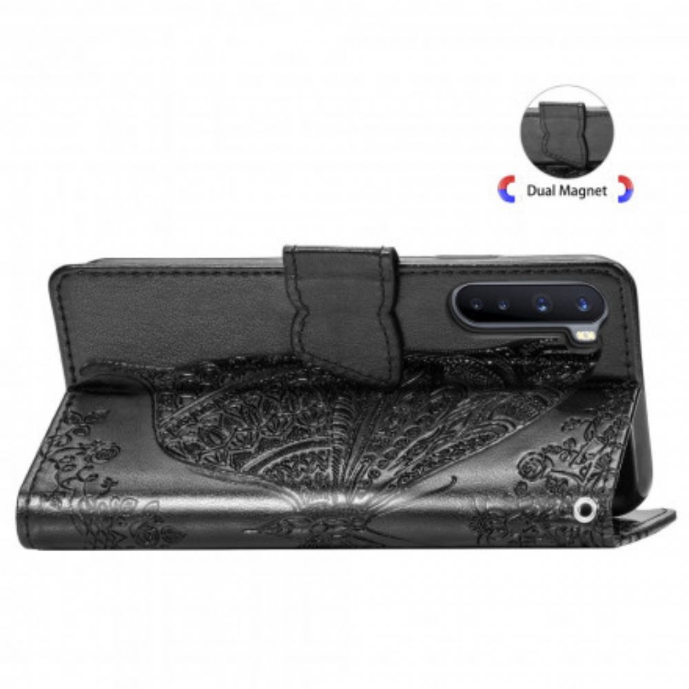 Kožené Pouzdro Na OnePlus Nord Poloviční Motýli