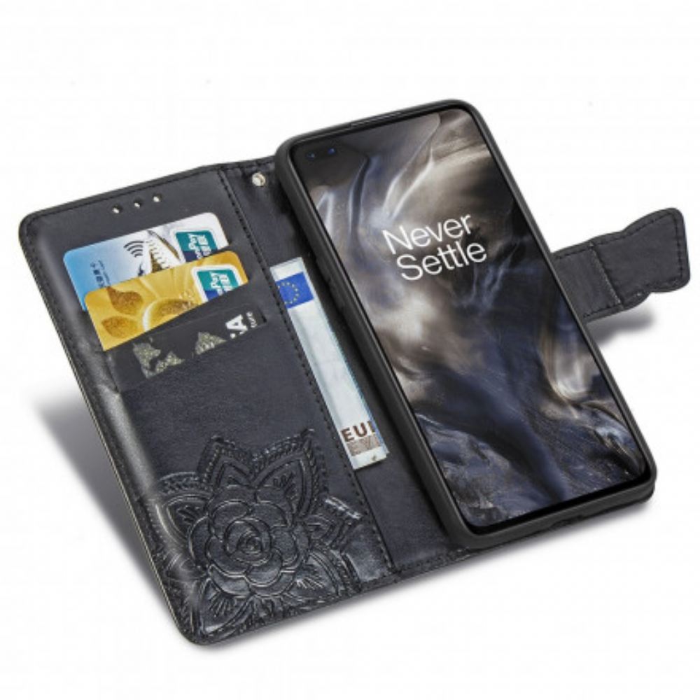 Kožené Pouzdro Na OnePlus Nord Poloviční Motýli
