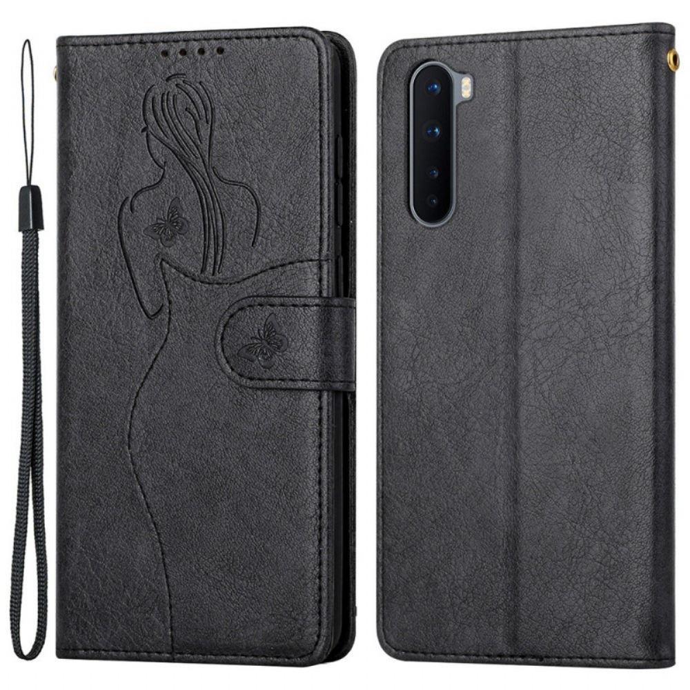 Kožené Pouzdro Na OnePlus Nord Silueta Z Umělé Kůže