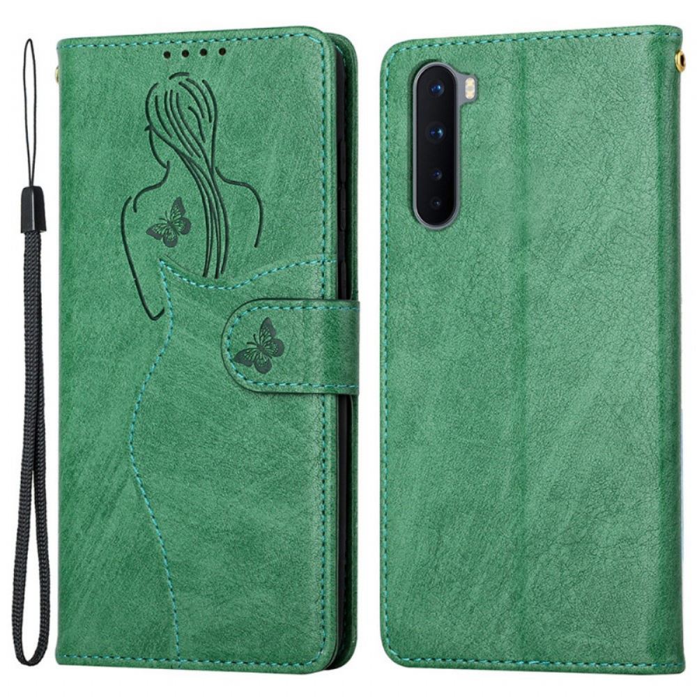 Kožené Pouzdro Na OnePlus Nord Silueta Z Umělé Kůže