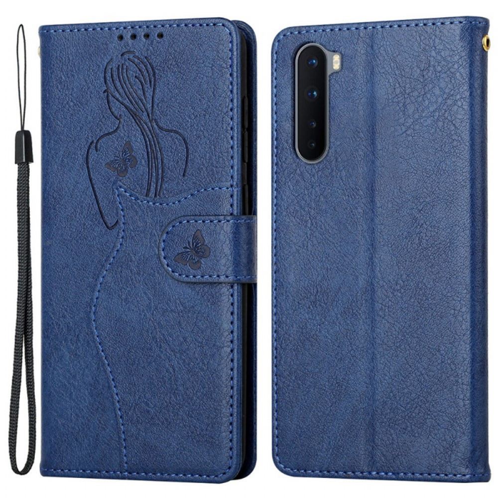 Kožené Pouzdro Na OnePlus Nord Silueta Z Umělé Kůže
