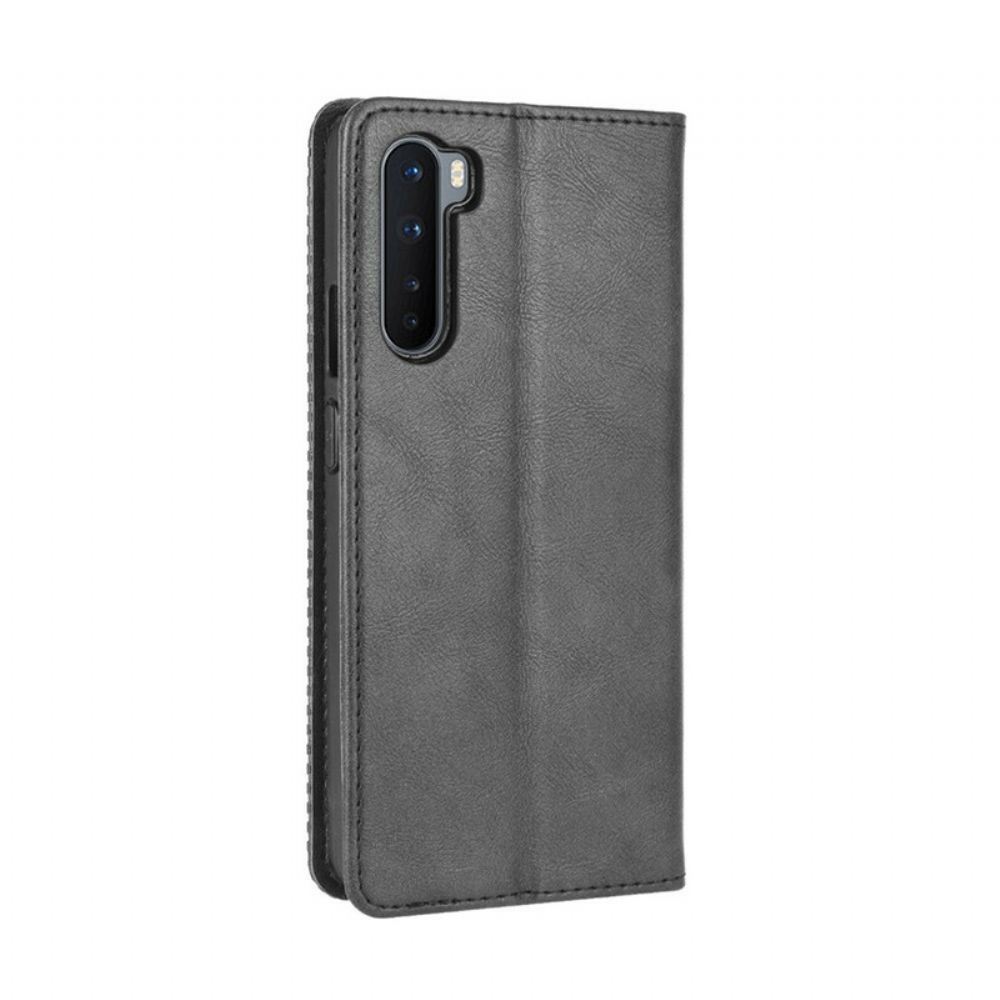 Kryty Na Mobil Na OnePlus Nord Flipové Pouzdro Stylizovaný Vintage Kožený Efekt