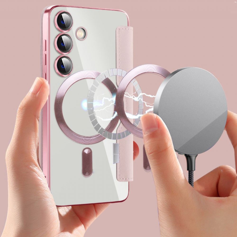 Kožené Pouzdro Folio Samsung Galaxy S24 Plus 5g Polstrovaný Magsafe Kompatibilní