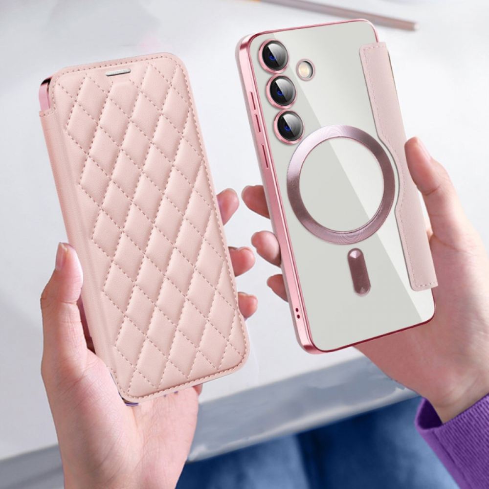 Kožené Pouzdro Folio Samsung Galaxy S24 Plus 5g Polstrovaný Magsafe Kompatibilní