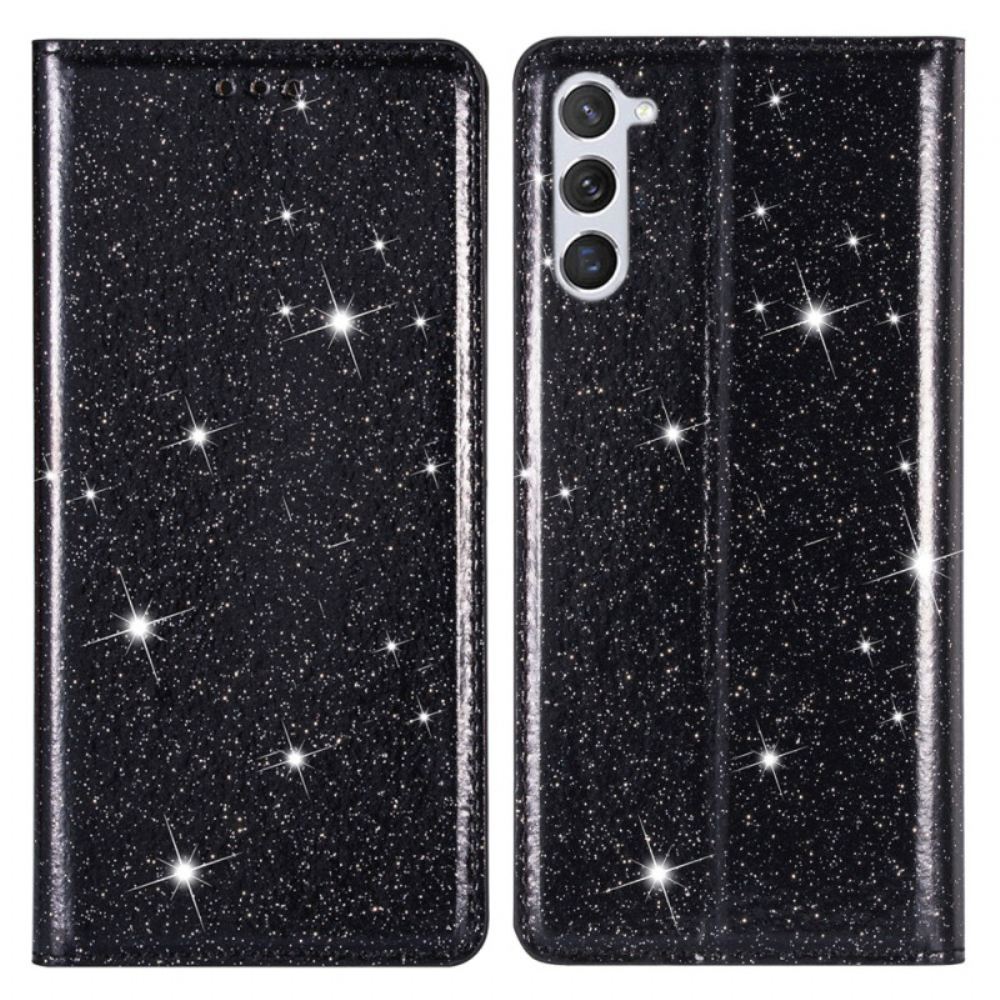 Kožené Pouzdro Folio Samsung Galaxy S24 Plus 5g Třpytky