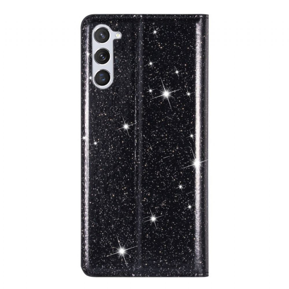 Kožené Pouzdro Folio Samsung Galaxy S24 Plus 5g Třpytky