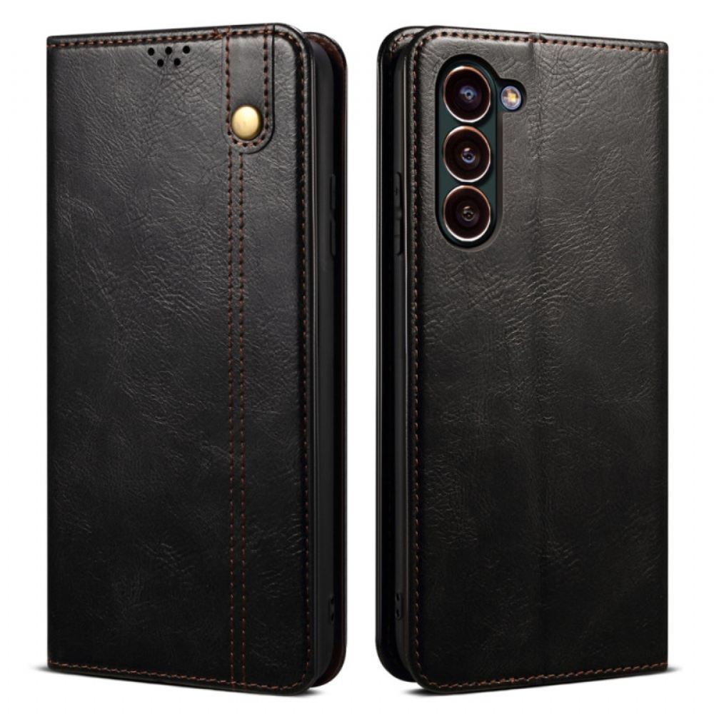 Kožené Pouzdro Folio Samsung Galaxy S24 Plus 5g Voskovaná Imitace Kůže