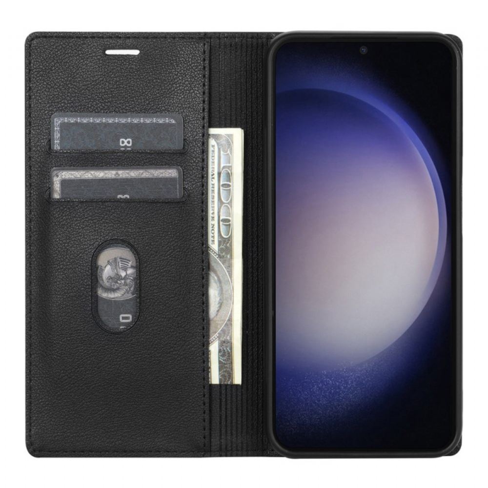 Kožené Pouzdro Samsung Galaxy S24 Plus 5g Kryty Na Mobil S Podporou A Držákem Karty