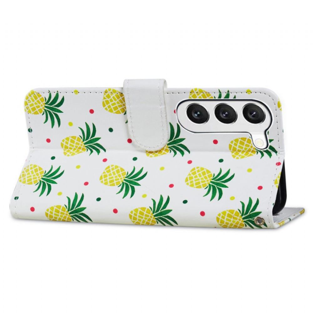 Kožený Kryt Na Samsung Galaxy S24 Plus 5g Ananas S Popruhem