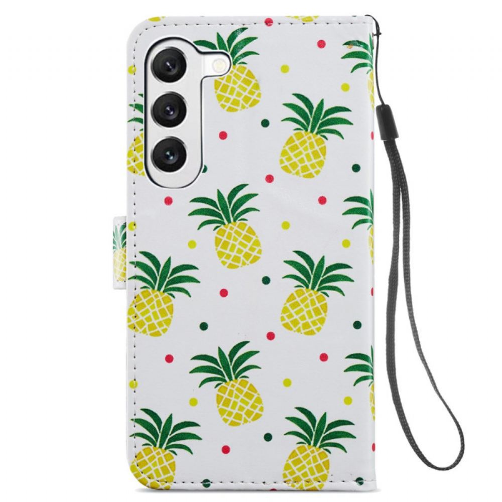 Kožený Kryt Na Samsung Galaxy S24 Plus 5g Ananas S Popruhem