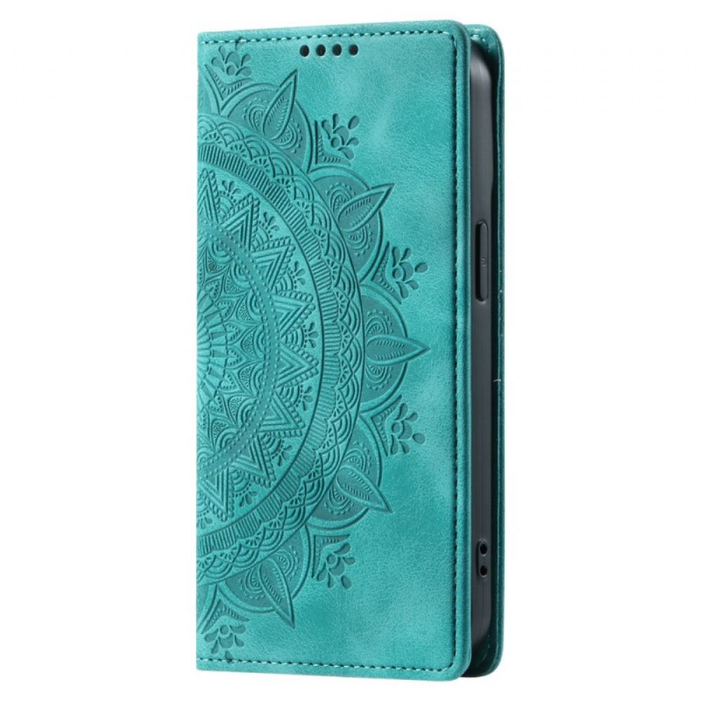 Kožený Kryt Na Samsung Galaxy S24 Plus 5g Květ Mandala