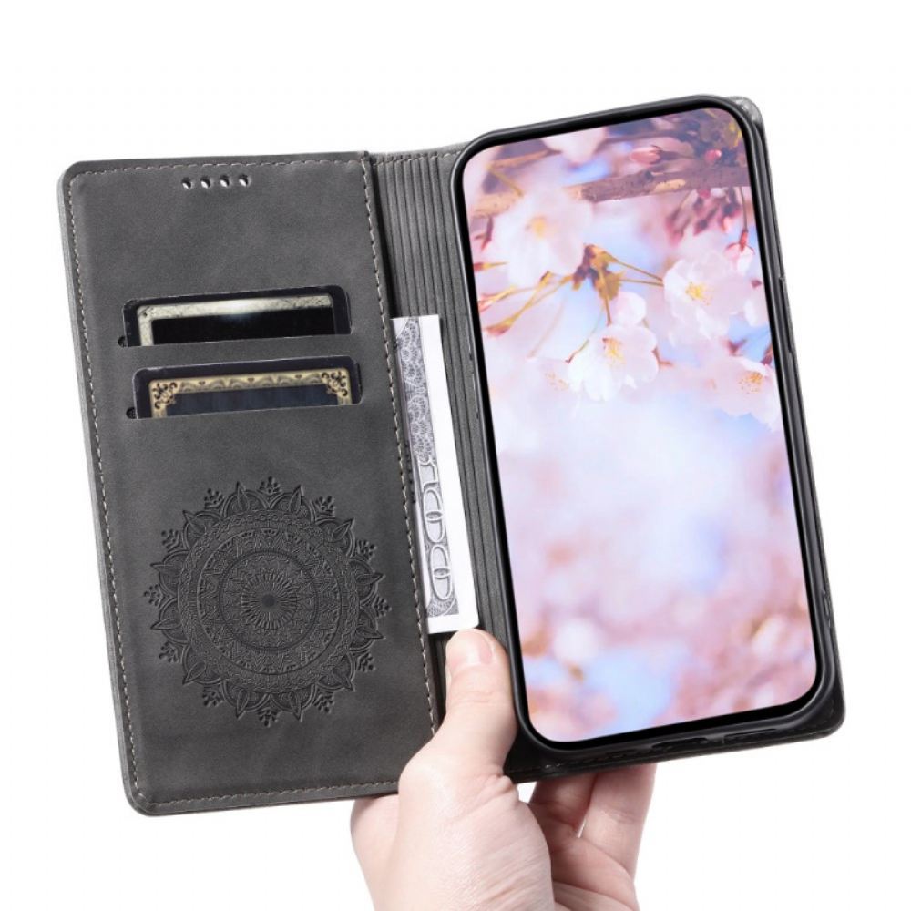 Kožený Kryt Na Samsung Galaxy S24 Plus 5g Květ Mandala