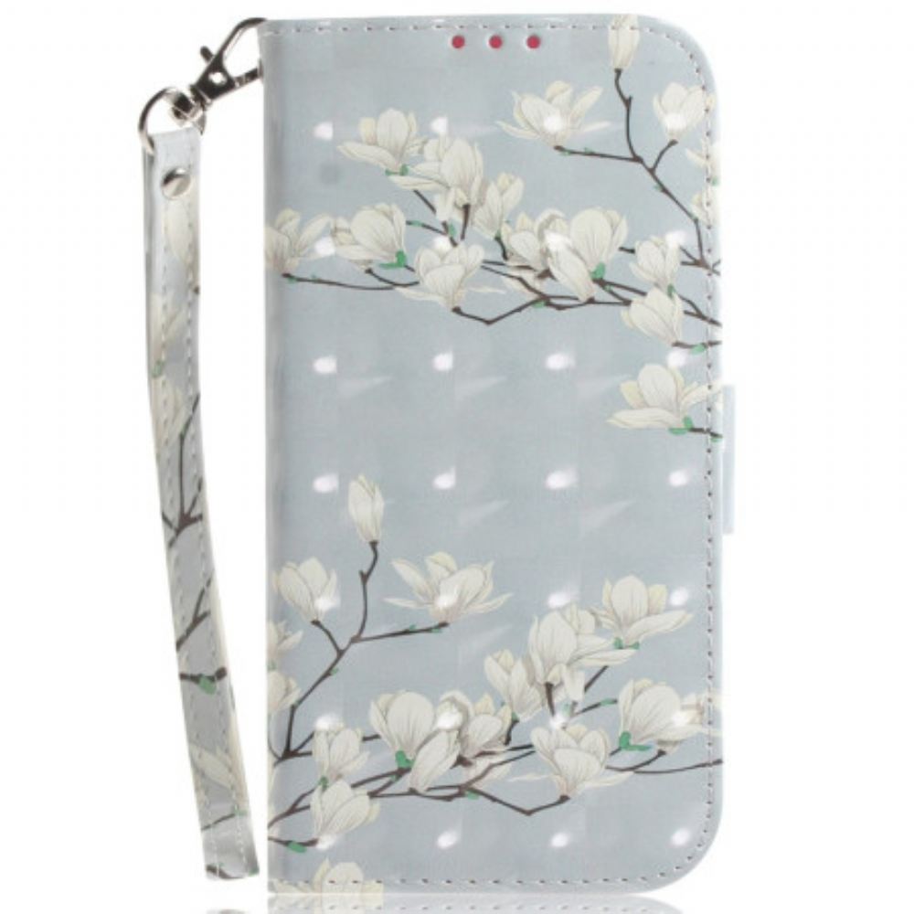 Kožený Kryt Na Samsung Galaxy S24 Plus 5g Lanière Magnolias