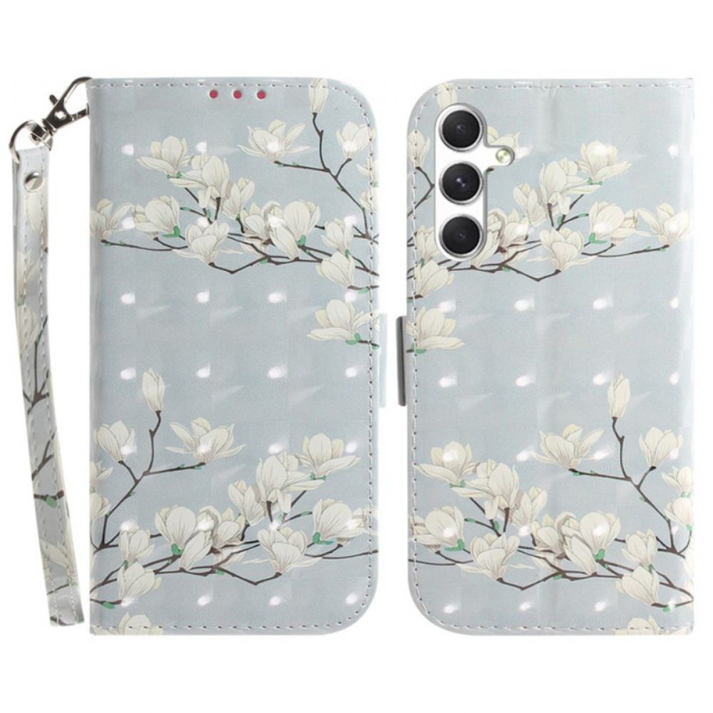 Kožený Kryt Na Samsung Galaxy S24 Plus 5g Lanière Magnolias