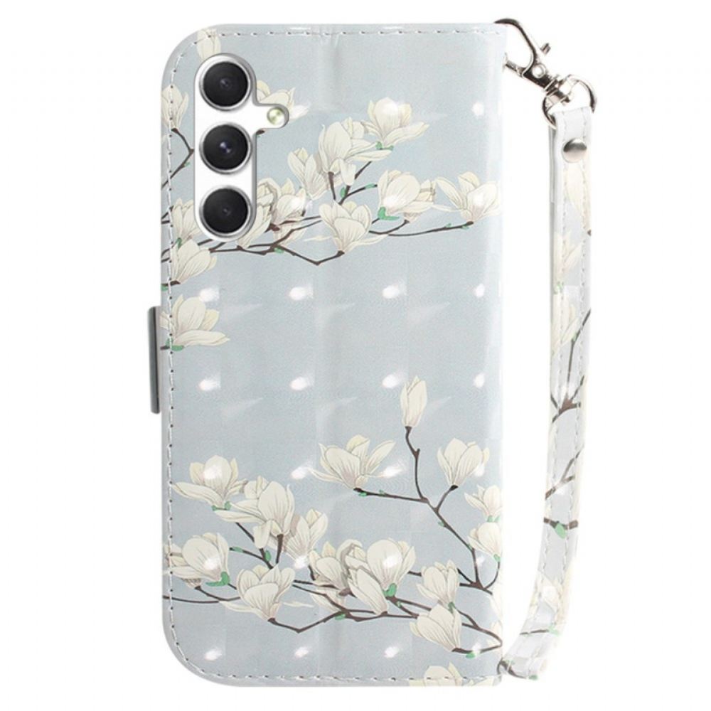 Kožený Kryt Na Samsung Galaxy S24 Plus 5g Lanière Magnolias